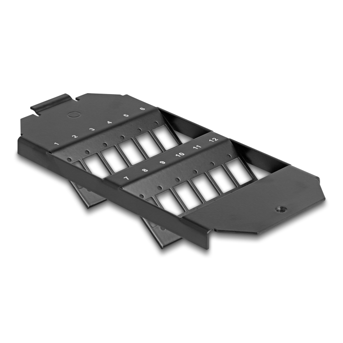 Delock Optikai szálas foglalat 12 portos SC Simplex / LC Duplex párosítókhoz fekete (88162) (88162)