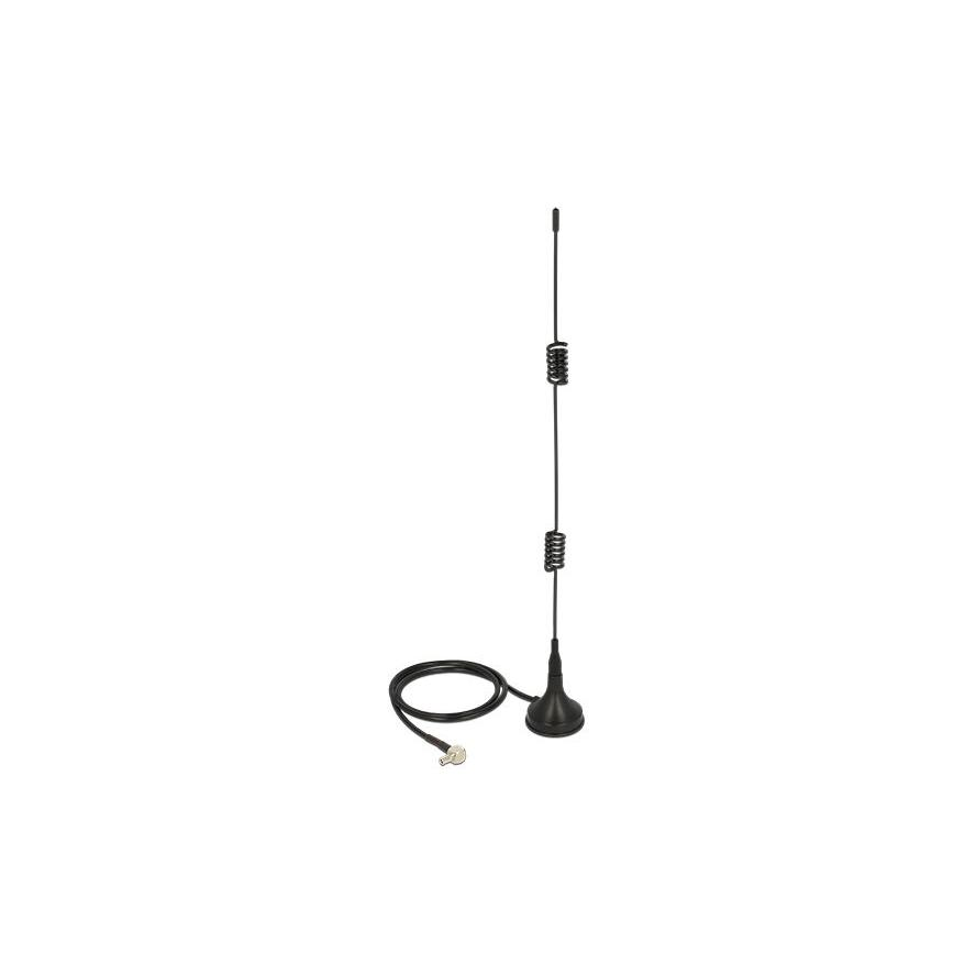 DeLock LTE Antenna TS-9 plug 90° 5 dBi fixed omnidirectional with magnetic base and connection cable RG-174 50 cm outdoor black (12480)
