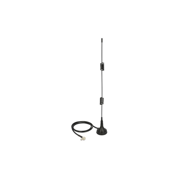 DeLock LTE Antenna TS-9 plug 90° 5 dBi fixed omnidirectional with magnetic base and connection cable RG-174 50 cm outdoor black