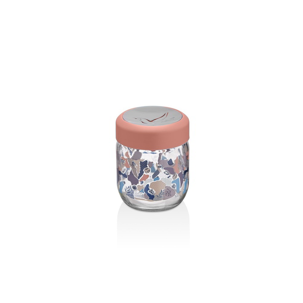 Iris HN-1445 Valletta Üveg Fűszertartó 425ml - Rózsaszín / Kék (HN-1445)