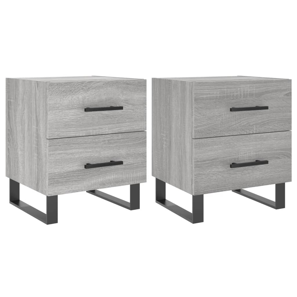 2 db szürke sonoma színű szerelt fa éjjeliszekrény 40x35x47,5cm (827369)