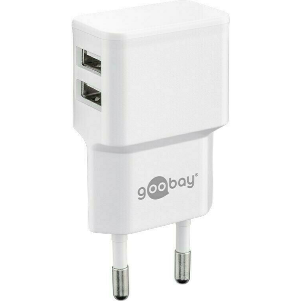 Dual USB-Ladegerät 2,4 A (weiß)