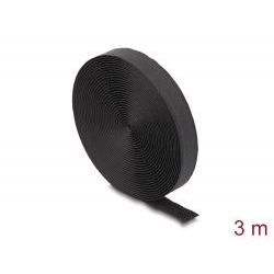 Delock tépőzáras kábelrendező 3mx20mm fekete (19111) (delock19111)