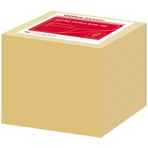 Office Depot 76x76mm öntapadós 6db sárga jegyzettömb (1418636)