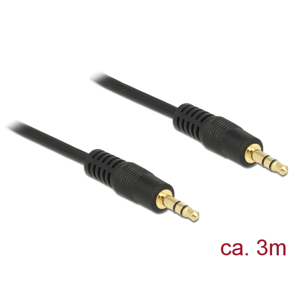 Delock Sztereó JACK kábel 3m (3.5mm jack apa - 3.5mm jack apa)