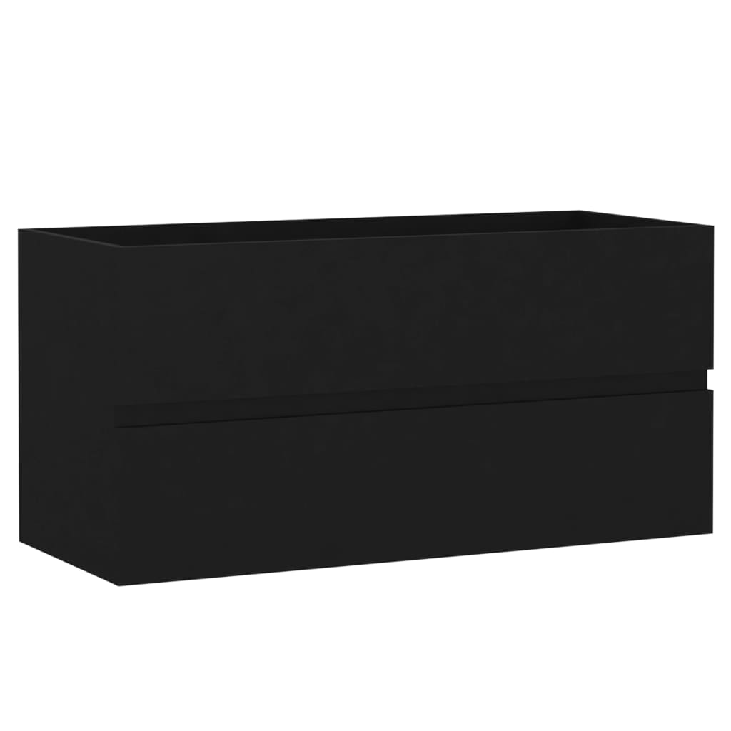 fekete forgácslap mosdószekrény 90 x 38,5 x 45 cm (804756)