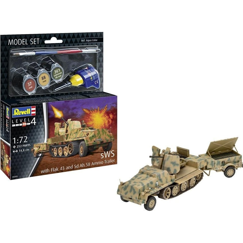 Revell sWS with Flak43 and Sd.Ah58 Ammo Trailer 1:72 (63293) makett szett kiegészítőkkel (4009803632933)