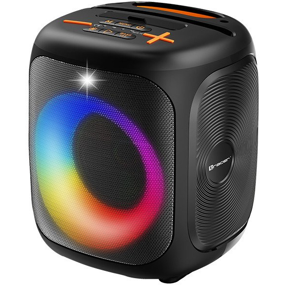 Tracer Cube20, 20W, TWS, RGB LED, FM rádió, Karaoke, Fekete, Hordozható hangszóró (TRAGLO47753)