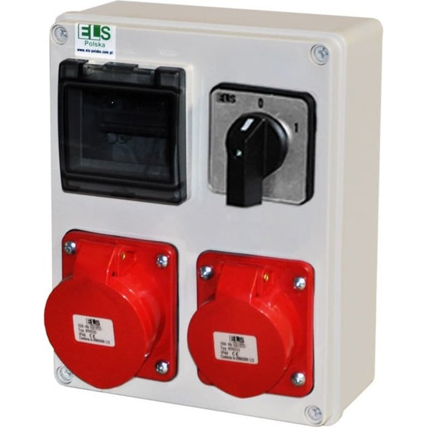 ELS Elektrotechnika Zestaw zasilający MIKO-4M 32A/5P + 16A/5P + wyłącznik 0-1 IP44 E901304002
