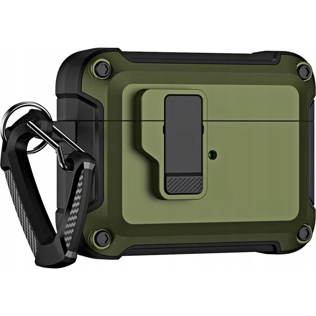 Pro Armor tok karabínerrel AirPods 4 - zöld (5907769365973)