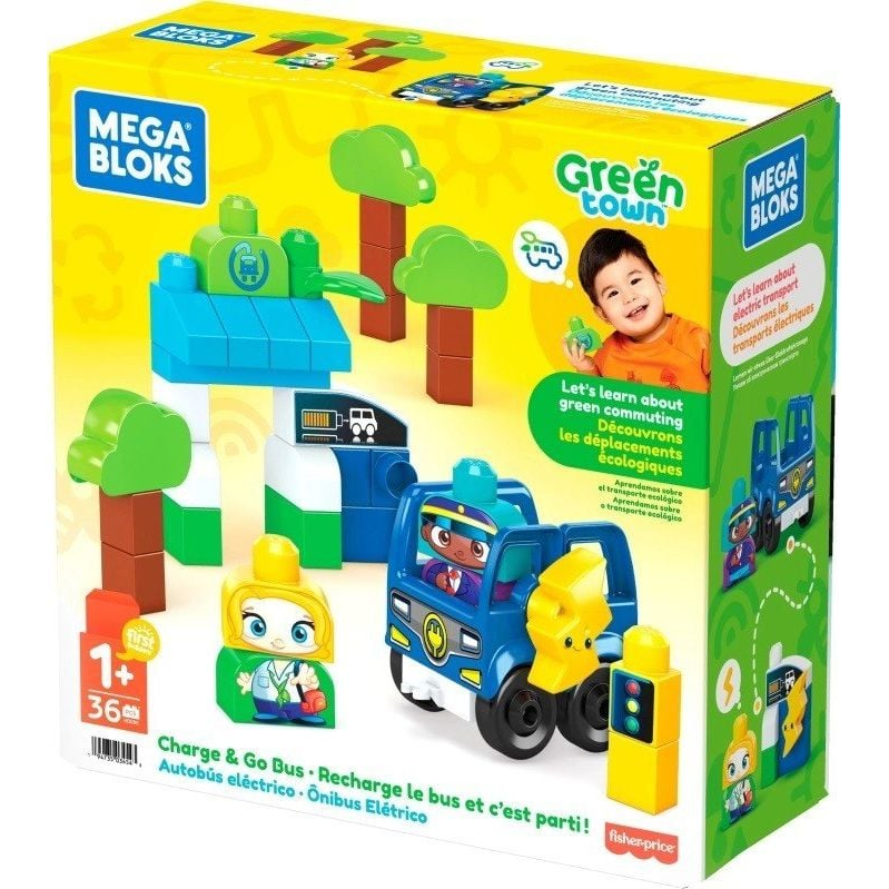 Mega Bloks Zöld város Töltsd fel és menj autóbusz (HDX90)