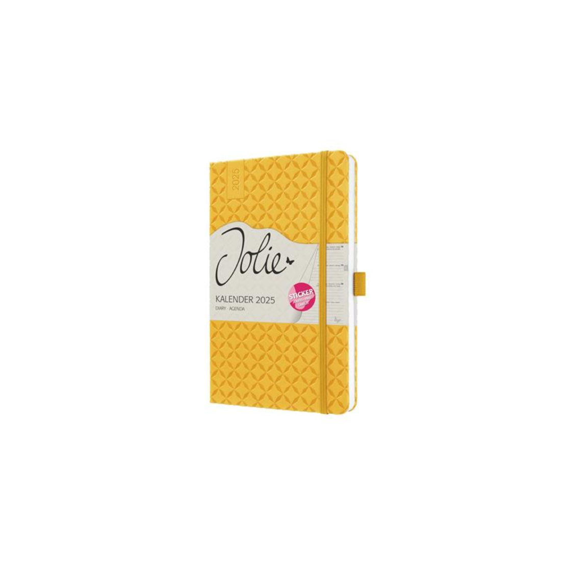 Sigel Jolie A5 2025 Heti naptár Kemény borítóval - Sárga (J5117)