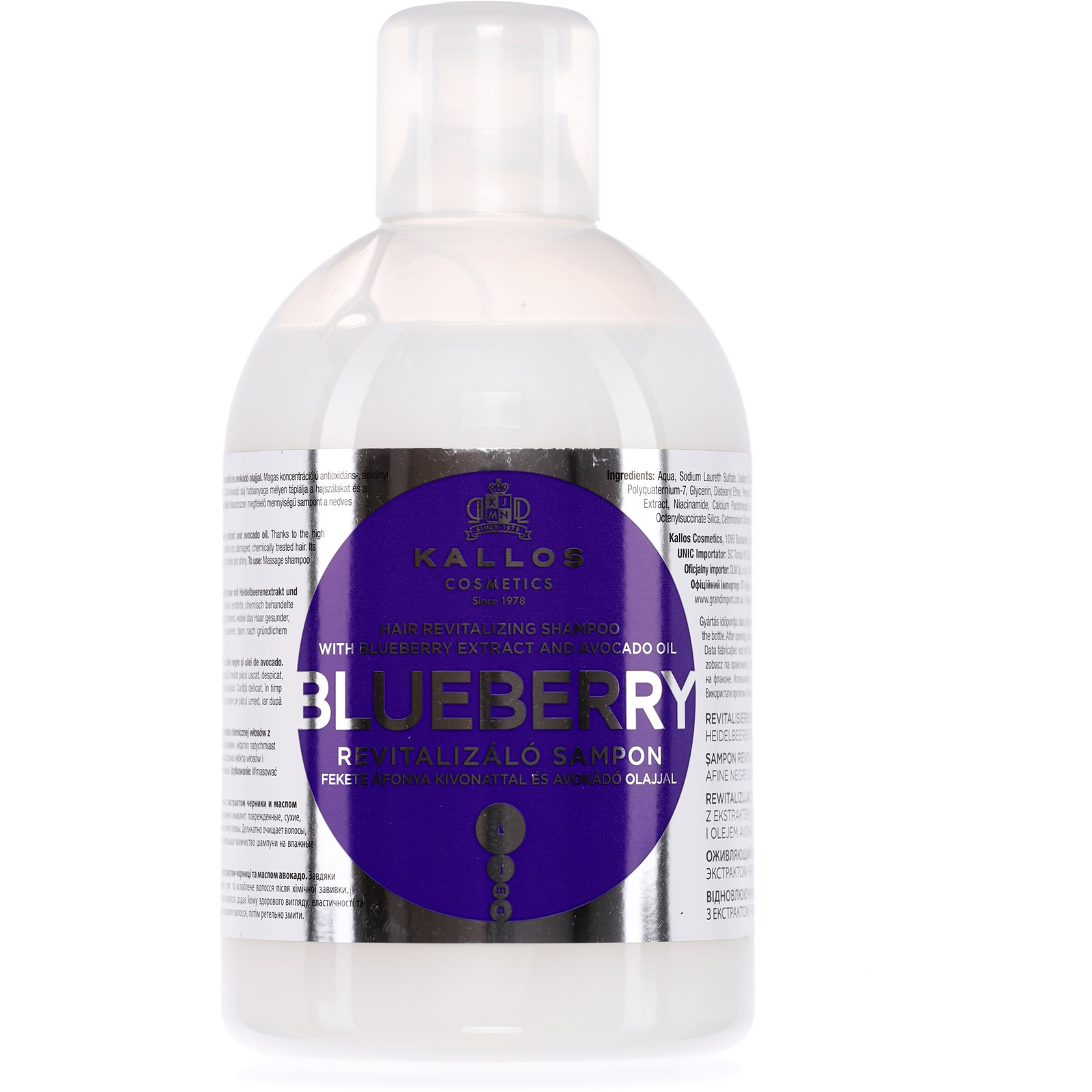 KALLOS fekete áfonya revitalizáló hajsampon 1000 ml (5998889511562)