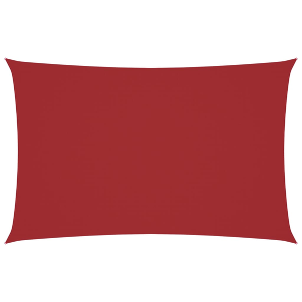 piros téglalap alakú oxford-szövet napvitorla 2 x 4,5 m