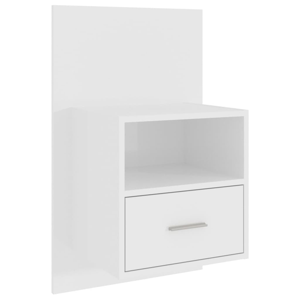 Нощно шкафче vidaXL, За стенен монтаж, 48,5 x 32,5 x 80 см, Бял