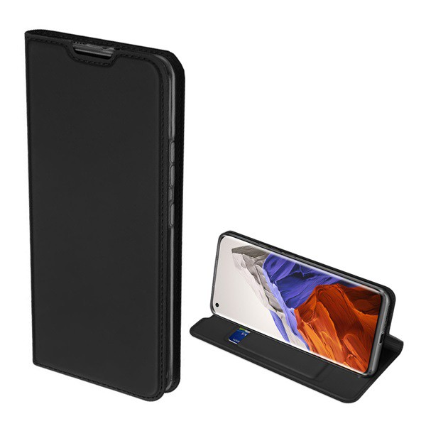 DUX DUCIS SKIN PRO tok álló, bőr hatású (FLIP, oldalra nyíló, bankkártya tartó, asztali tartó funkció) FEKETE [Xiaomi Mi 11 Pro 5G]