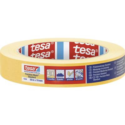 Tesa PRECISION STANDARD (04344-00004-00) Krepp szalag Präzisionskrepp® Sárga (H x Sz) 50 m x 19 mm 1 db (04344-00004-00)