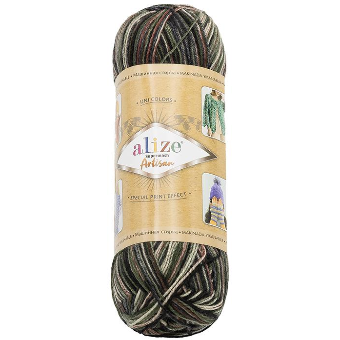 BELLATEX Artisan 100 g - 9014 szürke, fekete, khaki (11469)