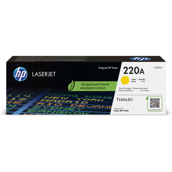 HP 220A Yellow Original LaserJet Toner Cartridge тонер касета 1 броя Оригинал Жълт