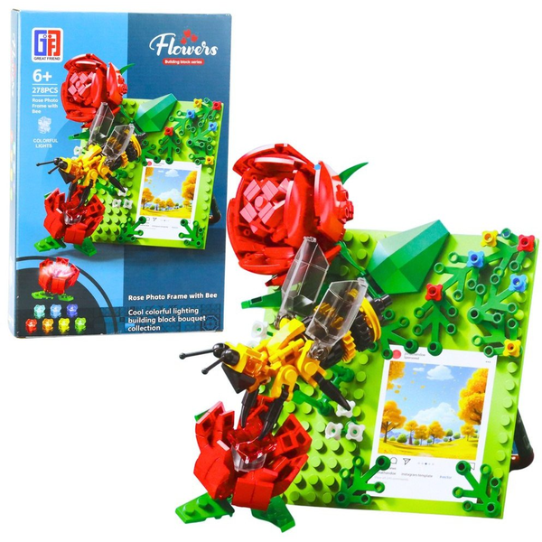 Klocki Konstrukcyjne Ramka Na Zdjęcie Z Różą I Pszczołą 278 el.