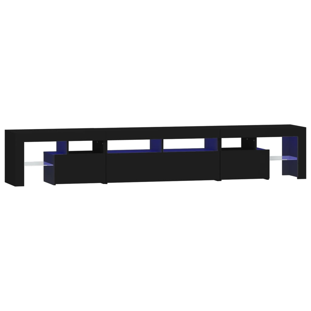 fekete TV-szekrény LED-világítással 230x36,5x40 cm (3152787)