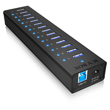 ICY BOX IB-AC6113 USB 3.2 Gen 1 (3.1 Gen 1) Type-B 5000 Mbit/s Sort
