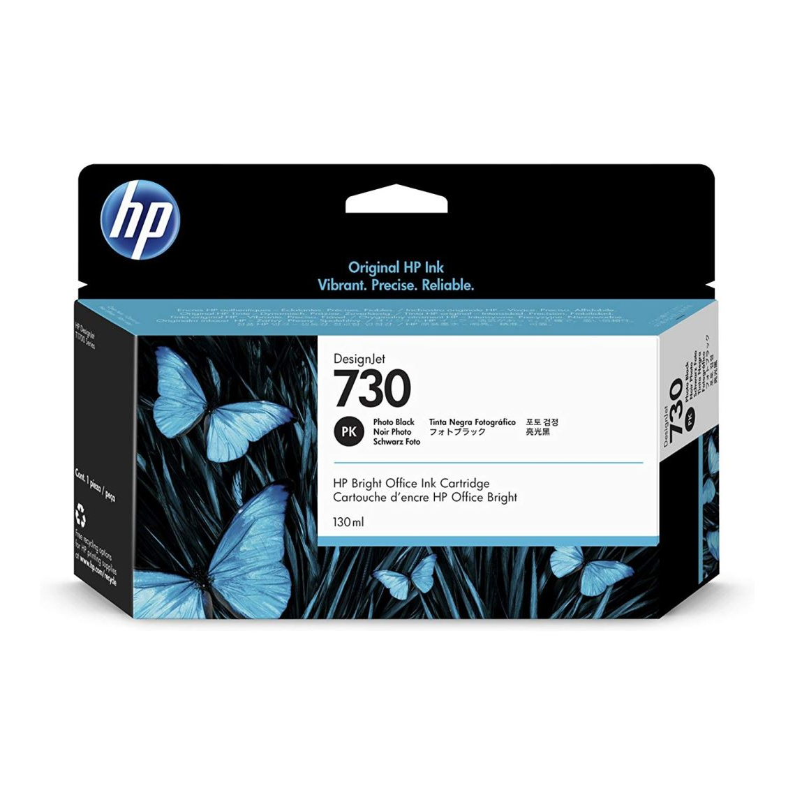 HP 730 DesignJet tintapatron 130ml fotó fekete (P2V67A) (P2V67A)