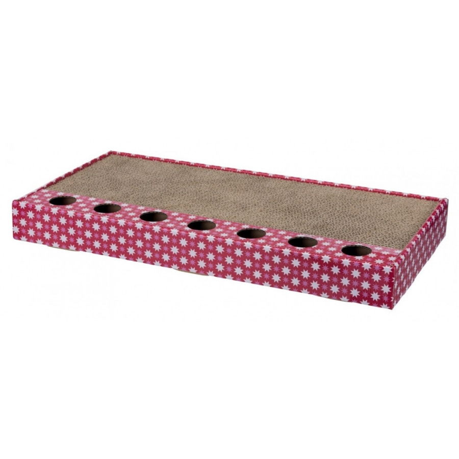 Trixie 107415 Macska kaparófa kaparókarton játékokkal 48 × 25 cm - Pink (107415)