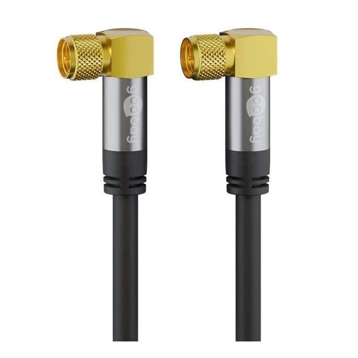 Goobay 70573 Type-F antenna kábel 2m - Fekete (70573)