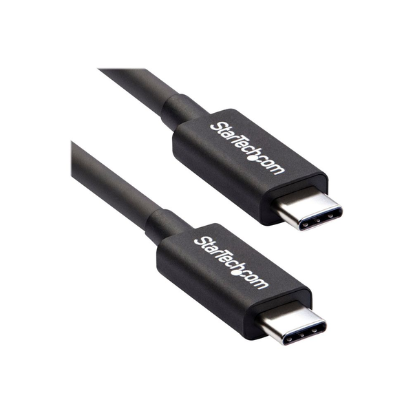 StarTech.com 40Gbps Thunderbolt 3 Cable - 1.6ft/0.5m - Black - 5k 60Hz/4k 60Hz - Certified TB3 USB-C Charger Cord w/ 100W Power Delivery (TBLT34MM50CM) - Thunderbolt cable - 50 cm