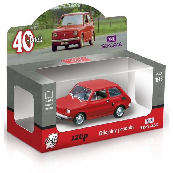 Fiat 126P čtyřicátník červený Daffi B-325