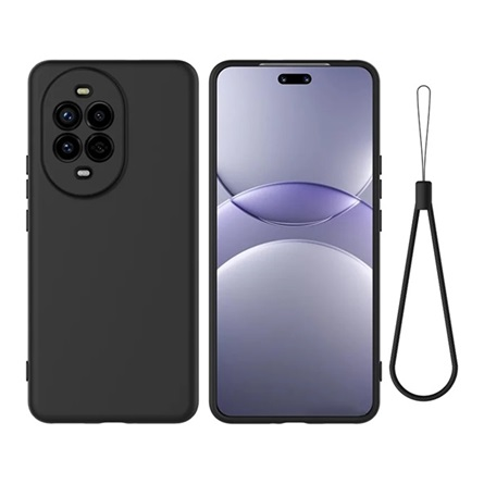 GIGAPACK Szilikon tok mikrofiber belső kézpánttal matt Huawei Nova 14 Pro fekete GP-183093