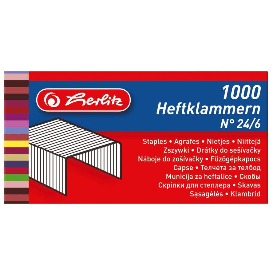 Herlitz Heftklammer No24/6 verzinkt 2x1000er Blister (8760522) (8760522)