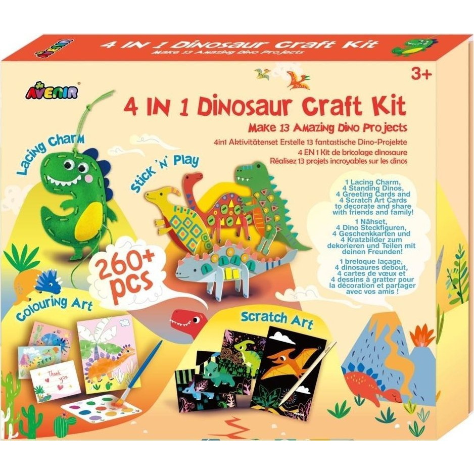 Avenir Kreatív Készelt 4 Az 1-Ben, Dinoszauruszok Kids (6920773317737)