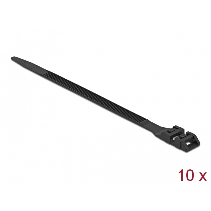 Delock Kábelösszekötő duplazárral Hz 1000 x Sz 9 mm fekete 10 darab (18891) (18891)