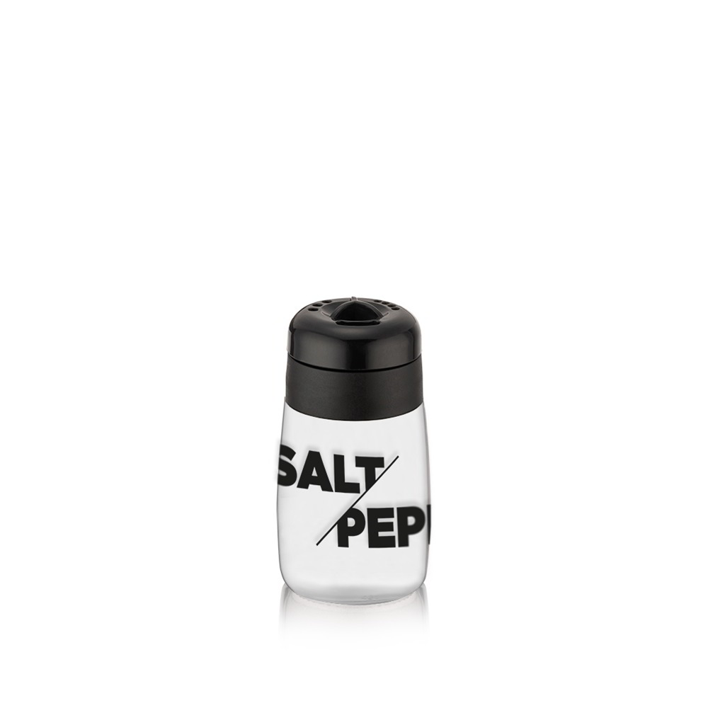 Iris C-00511 Salt&Pepper Üveg Fűszerszóró 100ml - Átlátszó / fekete (C-00511)
