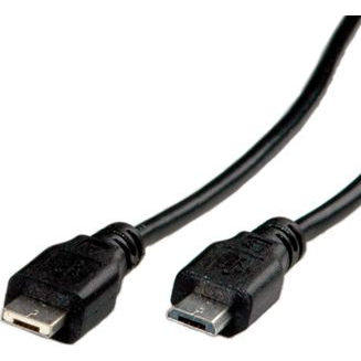 Roline USB kábel USB 2.0 USB mikro A dugó, USB mikro B dugó 1.80 m Fekete Árnyékolt 11.02.8753