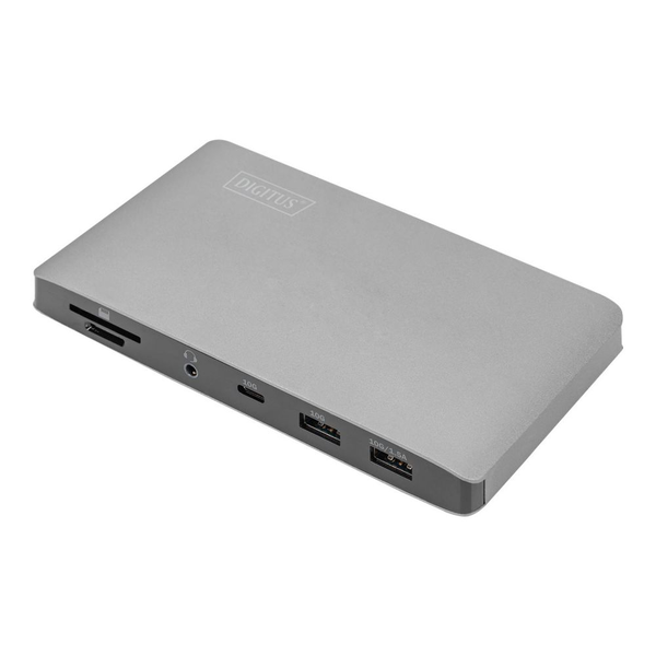 Докинг станции, Digitus USB 3.0, 7 порта, 2x видео за пътуване, 3x USB 3.0, 1x USB-C, RJ45, 1x стерео аудио жак (3,5 mm)