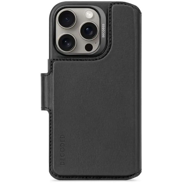 Decoded Leather Detachable Wallet black iPhone 16 Pro tok (D25IPO16PDW5BK)