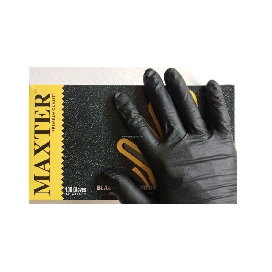 Maxter 1011S Védőkesztyű S fekete (100 darabos ) (1011S)