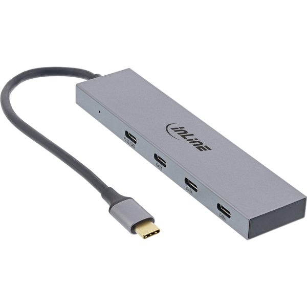 InLine 35392B hálózati csatlakozó USB 2.0 Type-C 10000 Mbit/s Szürke