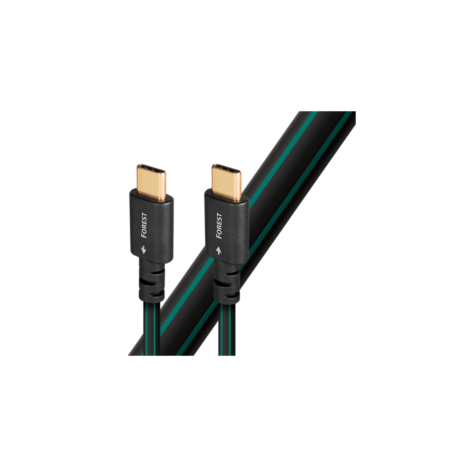 AudioQuest Forest USB-C apa - USB-C apa Adatkábel 0.75m - Fekete/Zöld (USBFOR20.75CC)