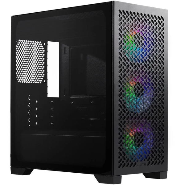 Cooler Master E302-KGNN-S00 Elite 302 Midi-Tower Black, mATX, Window, 3x 120mm ARGB, Grill
