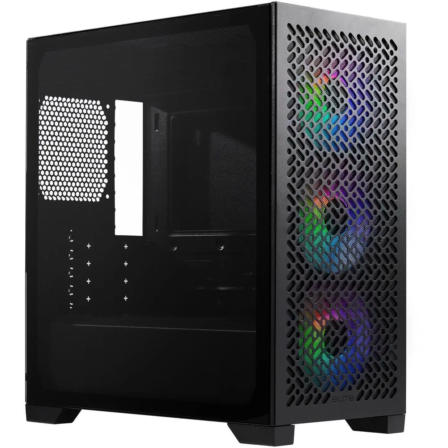 Cooler Master Elite 302 Midi Torony Számítógépház + 3db 120mm ARGB Ventilátor - Fekete (E302-KGNN-S00)