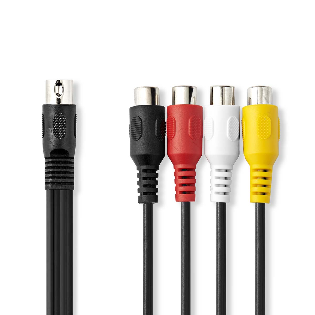 Nedis CAGL20450BK02 DIN 5 apa - 4x RCA anya Kábel (0.2m) (CAGL20450BK02)