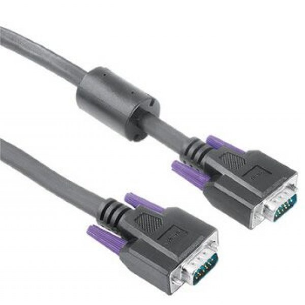 Hama VGA Monitor Cable, 15-pin HDD- 15-pin HDD Plug, 1.8m, 10 pieces VGA кабел 1,8 м VGA (D-Sub) Черен