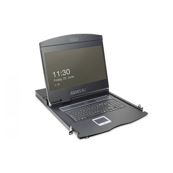Konsola KVM Digitus Konsola 19" LCD z touchpad KVM 8 portów 1U komplet kabli (8xDS-19231) klawiatura