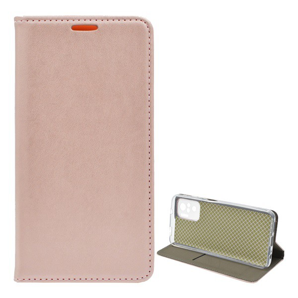 Tok álló, bőr hatású (FLIP, oldalra nyíló, asztali tartó funkció) ROZÉARANY [Xiaomi Redmi Note 10 4G (Note 10s)] (5996591063768)