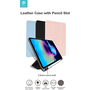 Калъф за таблет Apple iPad Air 4 (2020)/iPad Air 5 (2022) 10.9/iPad Pro 11 (2022) (Smart Case) с функция за включване/изключване, поставка за Apple Pencil, магнитно зарядно - DeviaLeather Case With Pencil Slot - розов (ST360954 )