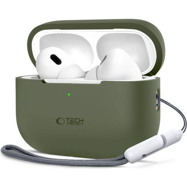 TECH-PROTECT SILIKONOVÉ POUZDRO PRO APPLE AIRPODS PRO 1 / 2 ZELENÁ OLIVOVÁ